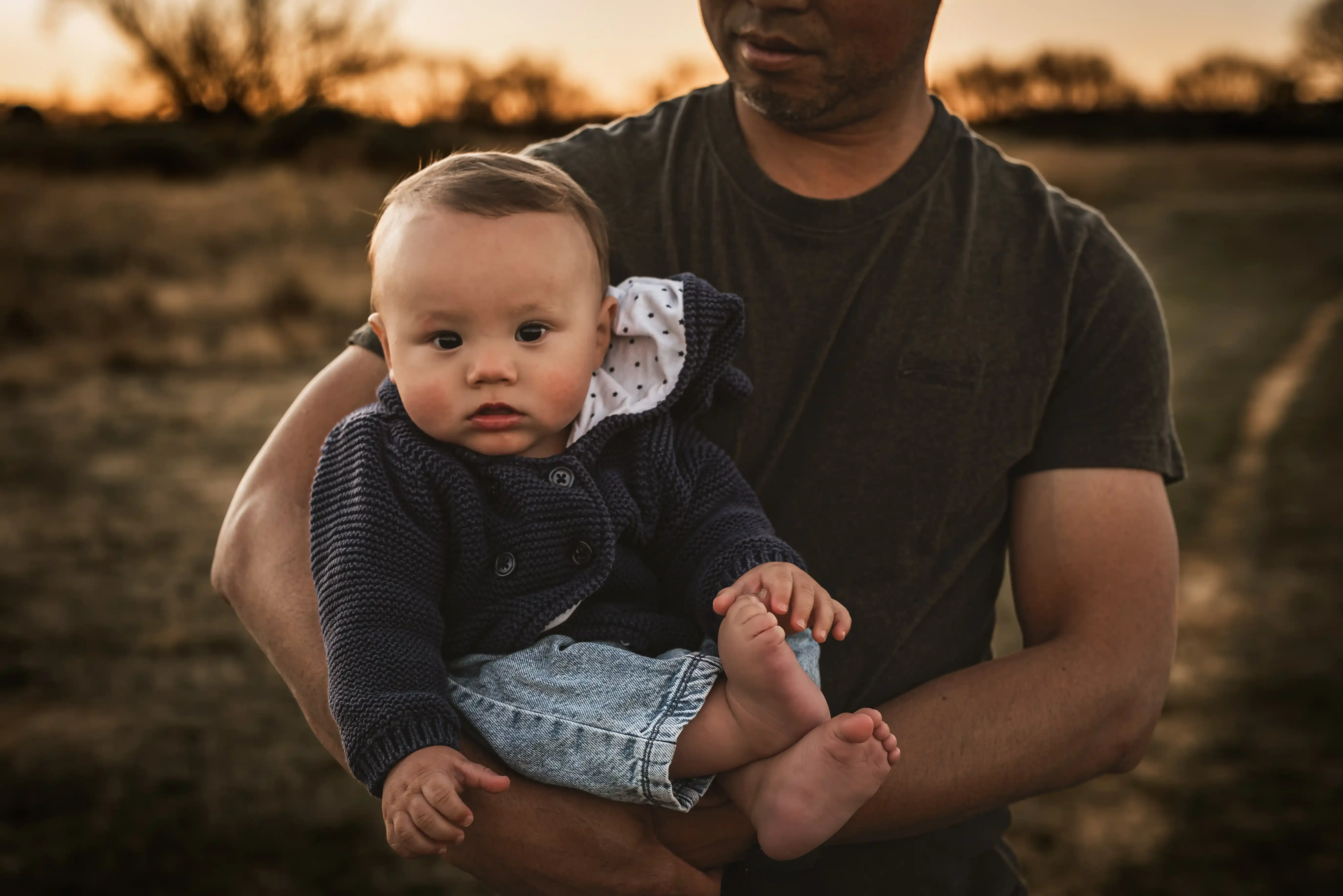 Toddler and Dad Golden Hour Family Photo