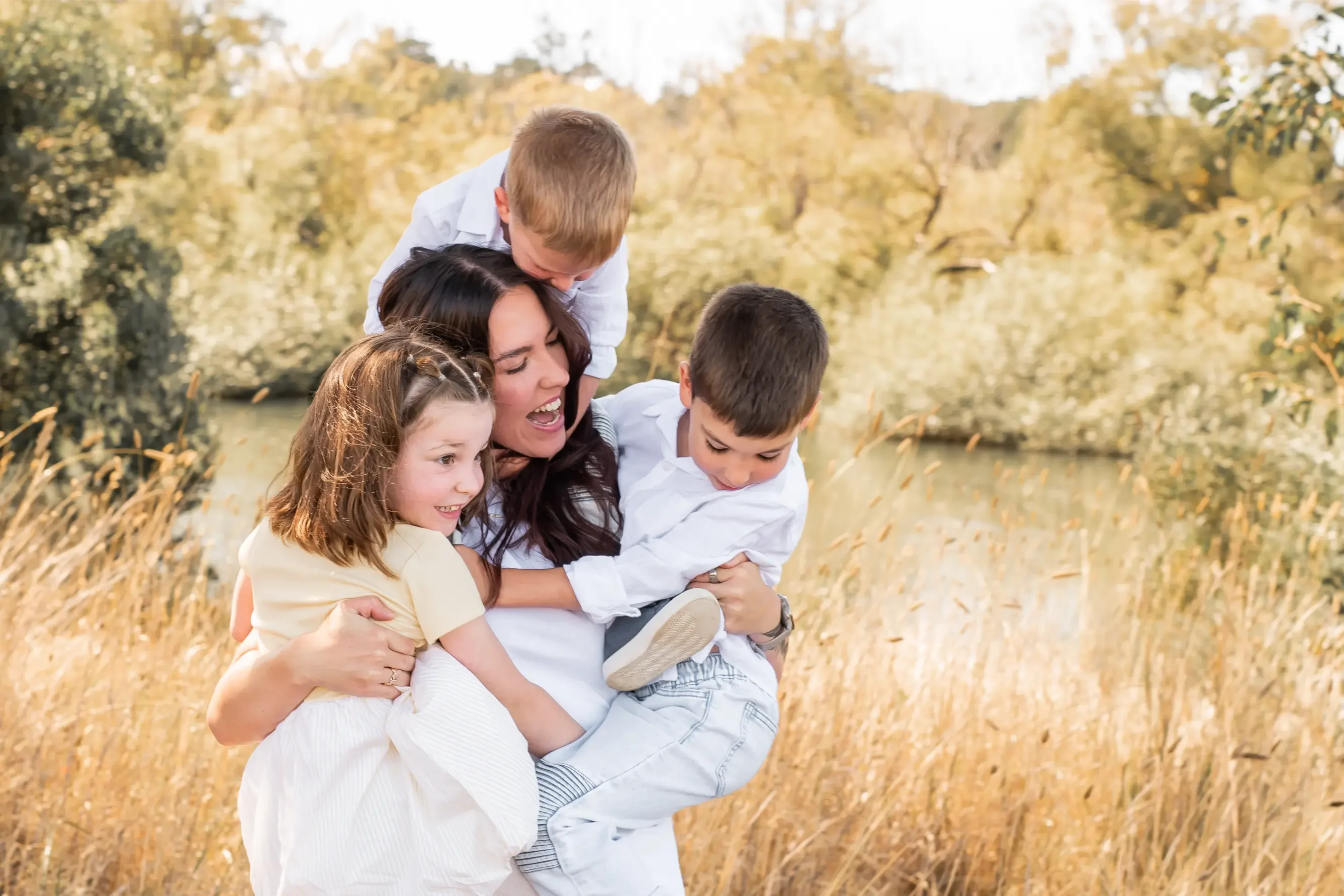 Mother and Children Field Portrait